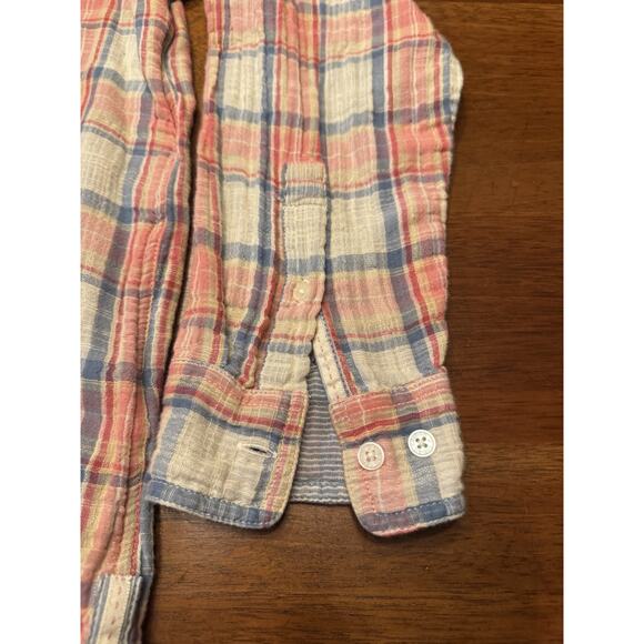 XL Carbon 2 Cobalt Red Plaid Long Sleeve Button Up Shirt - Picture 7 of 10